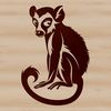 Lemur Vector Graphic Design A detailed illustration of a wild primate, characterized by its long tail and pointed snout.