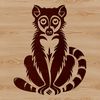 Lemur Silhouette Design A detailed illustration of a lemur in various poses.