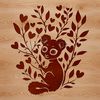 Lovable Lemur Illustration with Love Hearts A cute lemur illustration with love hearts surrounded by a border.