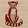 A digital illustration of a Lemur, a wild animal native to the island of Madagascar.
