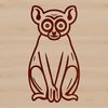 Lemur Line Drawing SVG Vector Art A simple line drawing of a lemur in a natural habitat.