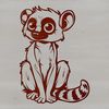 Vector Lemur Face Art Close-up illustration of a lemur's face with expressive features