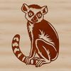 A close-up illustration of a small, nocturnal primate with large eyes and a long tail, commonly found in Madagascar.