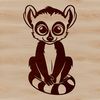 Colorful Primate from Madagascar A medium-sized primate native to Madagascar, with large eyes and a long tail, depicted in vector format.
