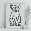 Beautiful Lemur Simple Line Drawing