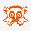 Peeking Lemur SVG - Vector Illustration For Commercial Use