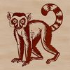 Free SVG Lemur Clip Art A graphic illustration of a lemur in a natural habitat.