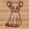 A simple line drawing of a wild animal, the Lemur, in vector format.