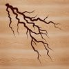 An SVG graphic representation of a lightning striking the ground.
