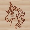 Mythical Unicorn Head Illustration A simple line drawing illustration of a mythical unicorn head.