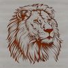 Regal Lion Head Portrait A majestic lion's head with a regal expression, showcasing its distinctive features as a big cat.