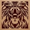 Wild Animal Icon SVG A large feline mammal with a shaggy mane and regal head.
