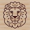 Classic Savannah Cat Portrait A simple line drawing of the head of a lion, a classic big cat from the savannah.