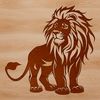 Illustrative image of a standing lion, depicted in vector format as a digital artwork suitable for various uses.