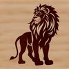 A detailed vector illustration of a standing lion, suitable for use in graphic design and digital art projects.