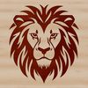 Stylized Lion Head Graphic Template A close-up illustration of a lion's majestic head with a prominent mane.