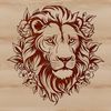 Lion Head Silhouette with Intricate Details A regal lion's head with intricate details, suitable for various design applications.