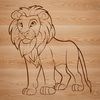 A majestic lion standing upright, depicted in detailed vector art.