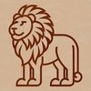 Wild Safari Animal Illustration Simple line drawing of a standing lion, a wild animal commonly found in savannas and grasslands.