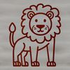 Vector Lion Icon Graphic A simple line drawing of a standing lion, a large cat species commonly found in savannas.