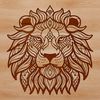 Majestic Wild Animal Portrait An ornate illustration of a lion's head, a wild animal from the big cat family.