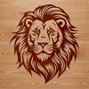 Majestic African Head Close-up A close-up illustration of a lion's majestic head with a strong mane and sharp features.
