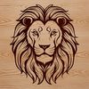 Regal Wild Animal Design A detailed illustration of a lion's head with distinctive mane and facial features.
