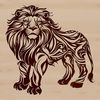 Elegant Lion Illustration in SVG Format A regal lion standing on its hind legs in an ornate illustration style.