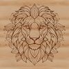 A detailed, ornate illustration of a lion's head, suitable for vector design projects.