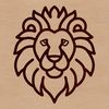 Wild Savannah Lion Head Vector A simple line drawing of a lion's head, typical of a wild animal commonly found on the savannah.