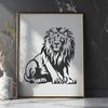 Artistic Sitting Lion - PDF