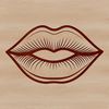 Lip Structure Diagram SVG File A detailed illustration of human anatomy focusing on the shape and structure of lips.