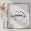 Lip Outline Vector Illustration Vector illustration of human anatomy featuring a pair of lips.