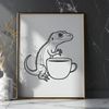 Lizard Illustration in Various Poses A detailed illustration of a lizard in various poses for crafting and design purposes.