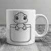 Reptile in Pocket SVG Clip Art A small reptile with scales peeking out from a pocket or pouch.