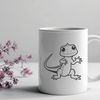 Whimsical Reptile Clip Art SVG A colorful illustration of a reptile, featuring a lizard in various poses.