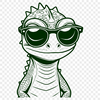 Cartoony Lizard in Shades A cartoon lizard wearing trendy sunglasses and posing on a rock.
