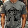 Friendly Reptile Wearing Eyeglasses Vector Image A cartoon lizard character wearing glasses, depicted in a digital vector format.