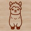 Llama Silhouette Illustration A simple line drawing of a standing llama with a cute expression.