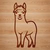Simple Llama Illustration A simple line drawing of a cute llama standing on a flat surface.