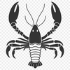 A cartoon lobster with a vibrant orange shell and claws, suitable for vector design projects.