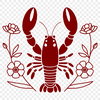 A detailed SVG graphic of a sea creature, featuring a lobster in its natural form.
