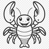 Free Lobster SVG Template A high-quality vector graphic representation of a lobster, suitable for digital design and printing applications.