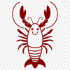 Free SVG Clip Art Lobster A digital illustration of a crustacean sea creature commonly found in coastal waters.
