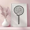 Vibrant Treat Illustration A stylized vector graphic of a lollipop with swirling colors and texture.