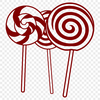 Fun Food Clip Art Image A colorful illustration of a lollipop on a white background, suitable for digital and printing purposes.