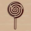 Cute Candy Design Vector A colorful illustration of a lollipop with a stick, suitable for design projects and crafting.