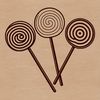 Whimsical Candy Illustration Illustrated design of a colorful lollipop on a transparent background.
