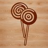 Sweet Lollipop Graphic Design A colorful lollipop made from sugary candy on a white background.