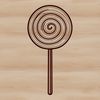 Colorful Lollipop Icon Design An isolated vector design featuring a single lollipop icon in various colors.